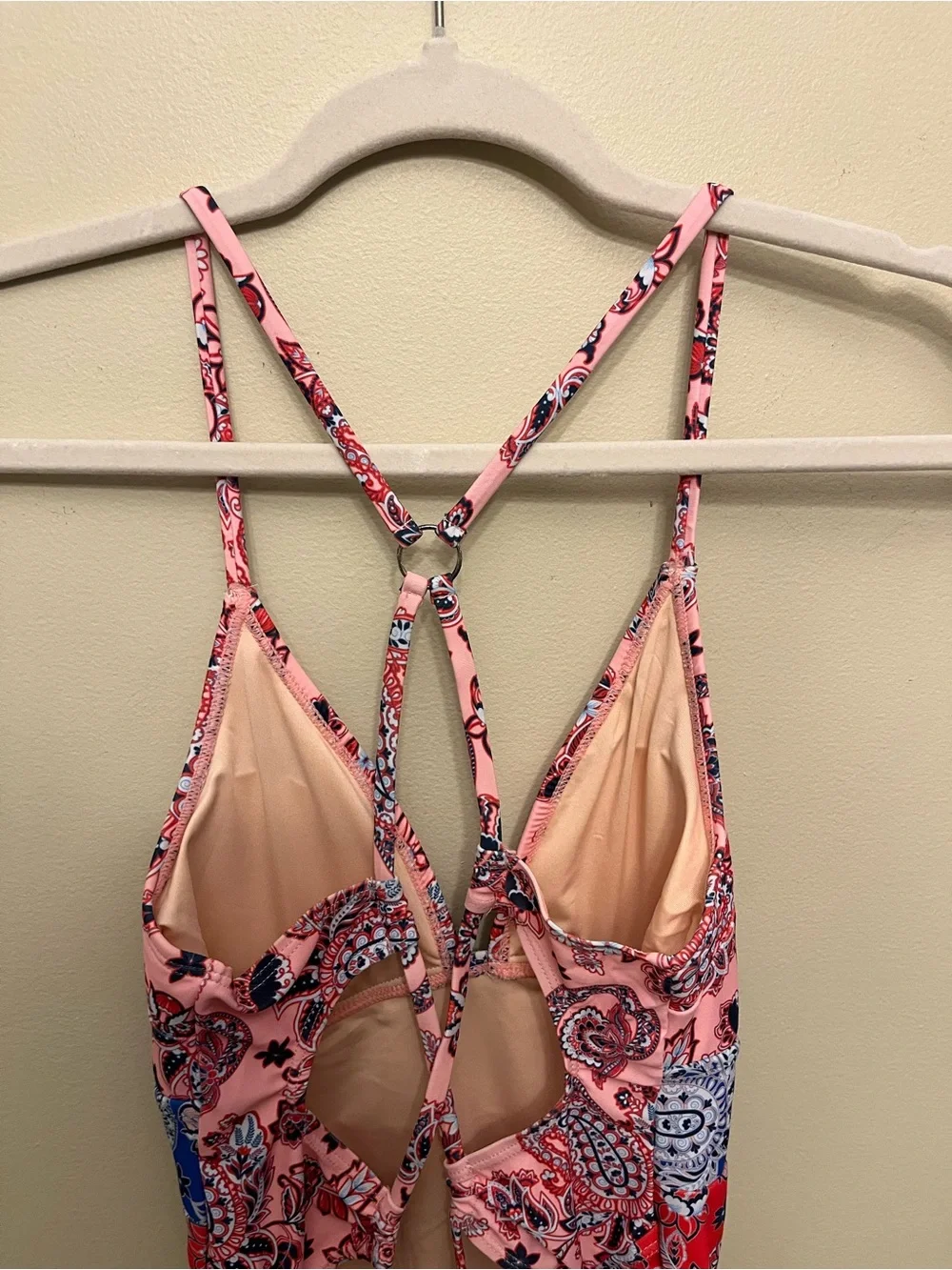 NWT Cupshe Colorblock Paisley One-Piece Swimsuit Women's Size Small